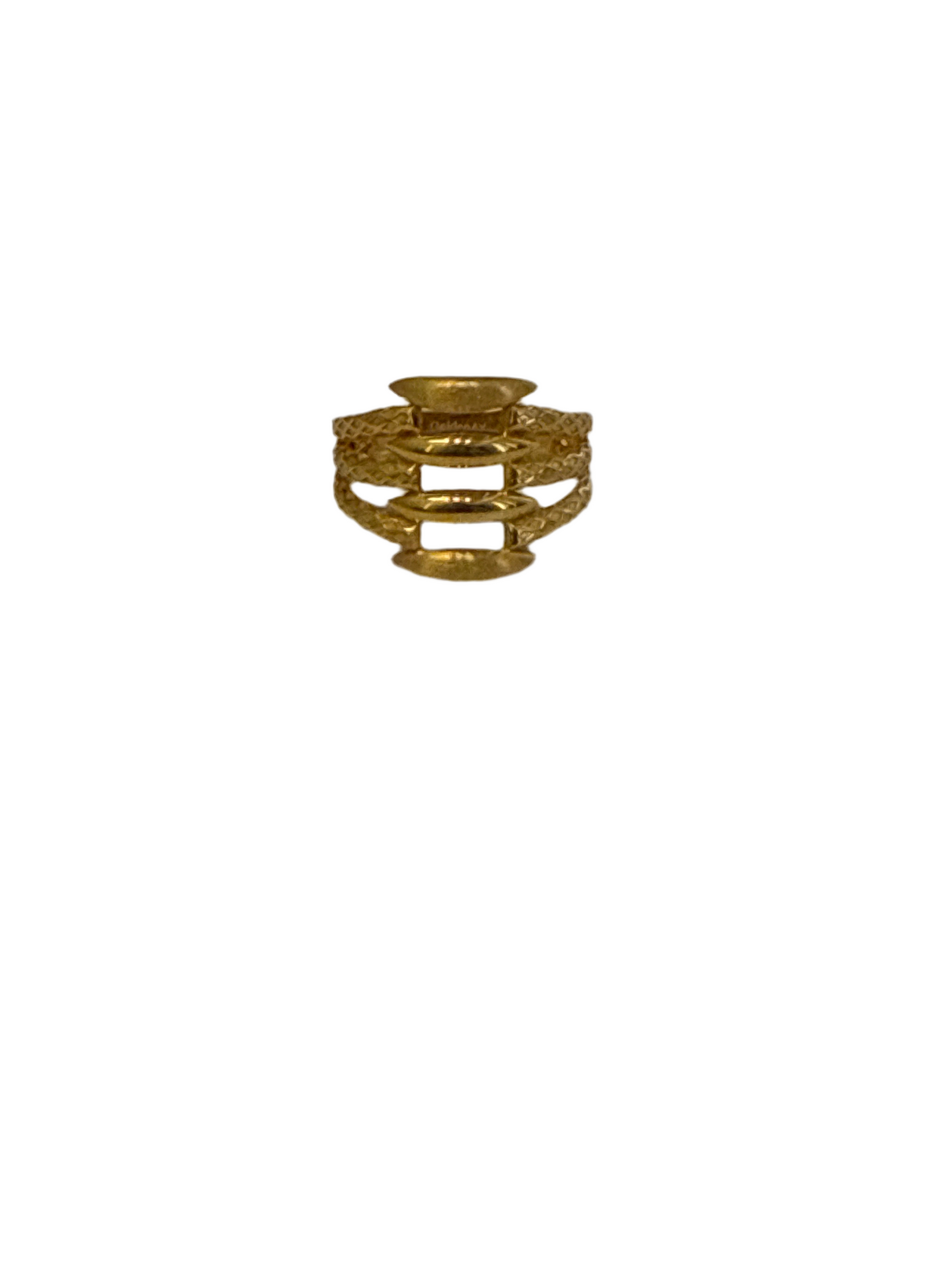 Elegant Unisex Textured Polished Timeless Design Knuckle Ring with Modern Twist 22K Gold Size 8.0, 3.7g SKU: R0183WMU