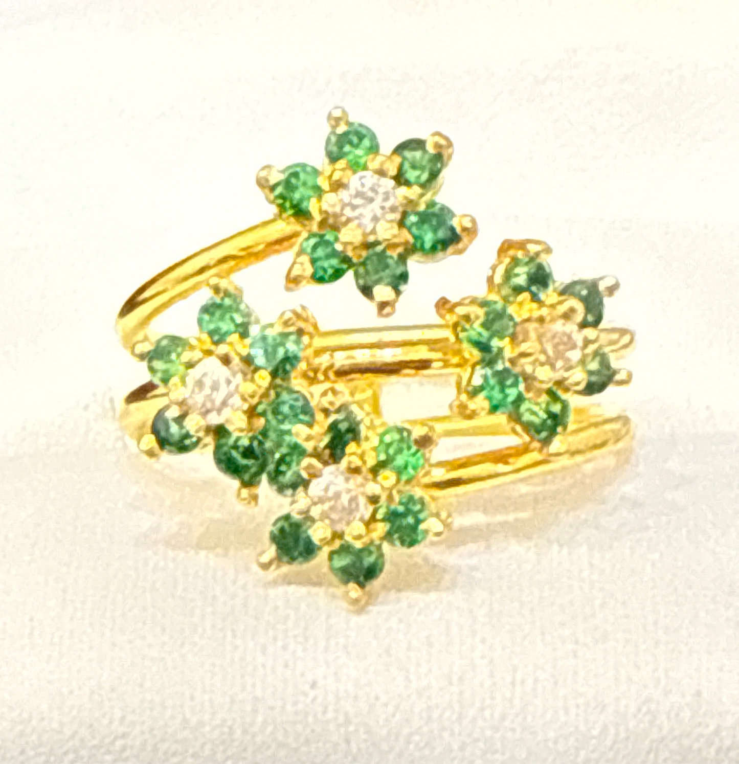 Multiband Gemstone Ring 22K Gold Size6, Weight: 3.7g SKU:RW063