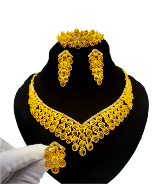 1 Gram 24k Gold Plated Sterling Silver Modern Set 383113