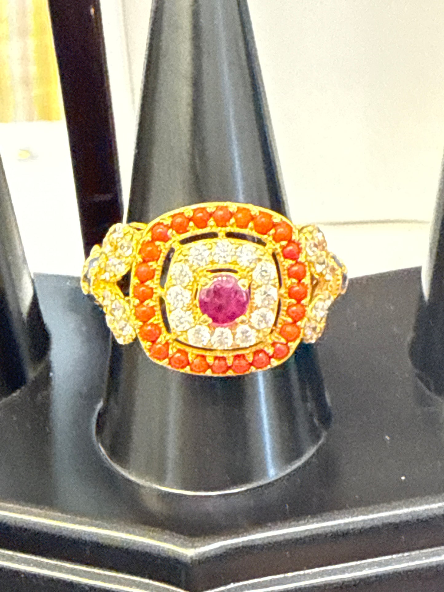 Gemstone Ring 22K Gold 7.5Size , Weight: 5.6g SKU:RW088