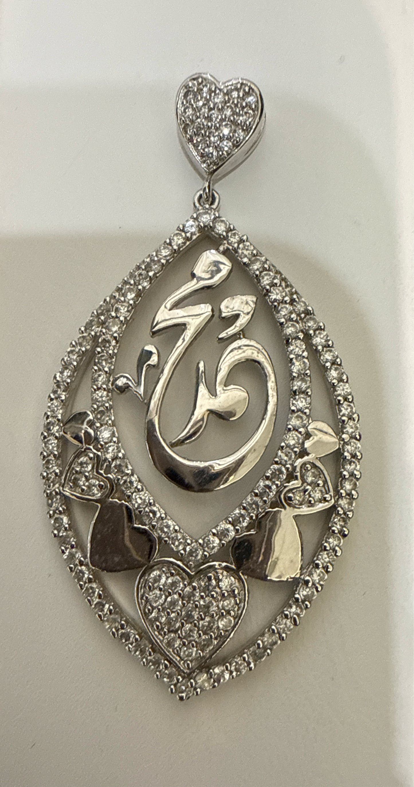 Custom Silver Natural Zircon Pendent