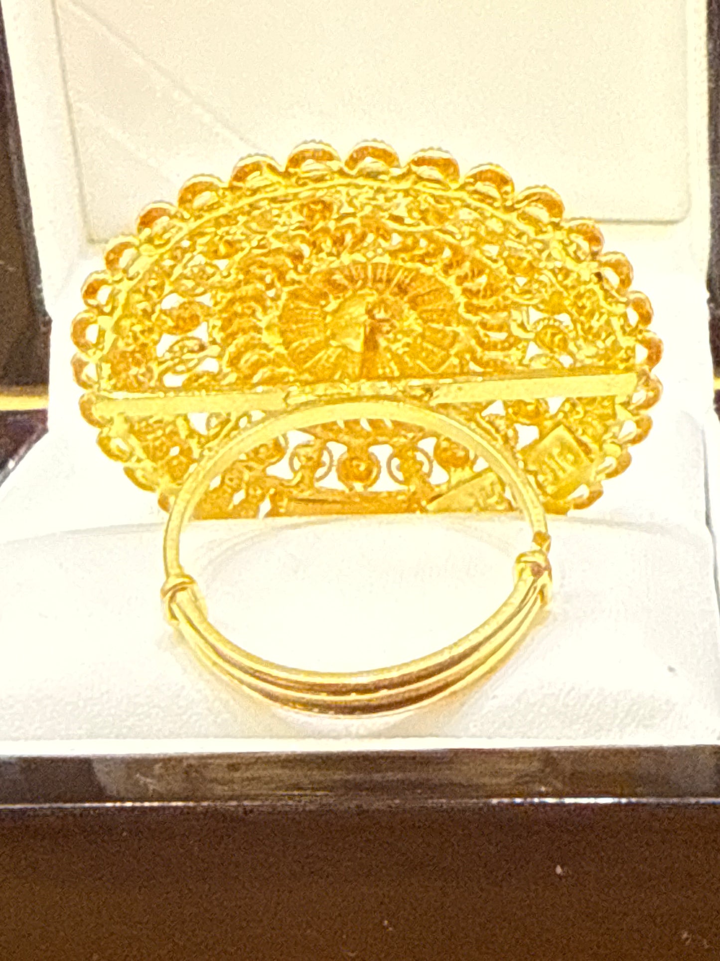 Must Have Contemporary Traditional, Open Gallery, Round Index or Second Finger ring for Wedding or Party 22K Gold Size adjustable 5-12, 9.1g SKU: R0185W