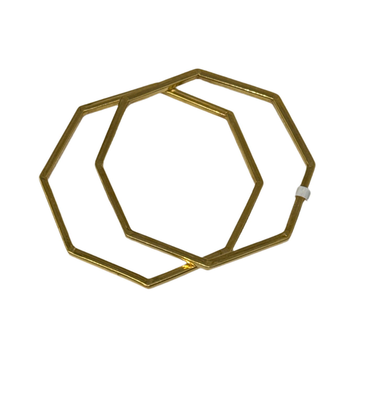 One-of-a-kind custom Design Hexagon shaped in 22K Gold Stackable Bangle. 2.10 inches - 15.6g SKU:BA014