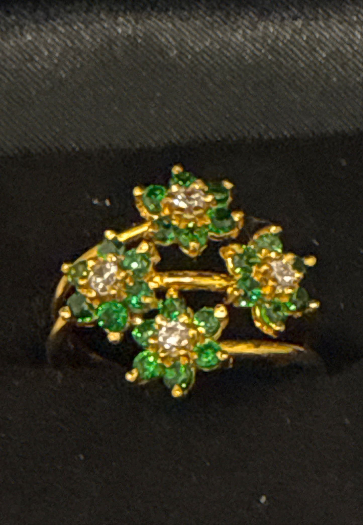Multiband Gemstone Ring 22K Gold Size6, Weight: 3.7g SKU:RW063
