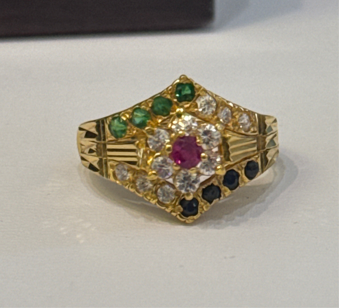 Gemstone Ring 22K Gold Size 6.5, Weight: 6.3g SKU:RW0100