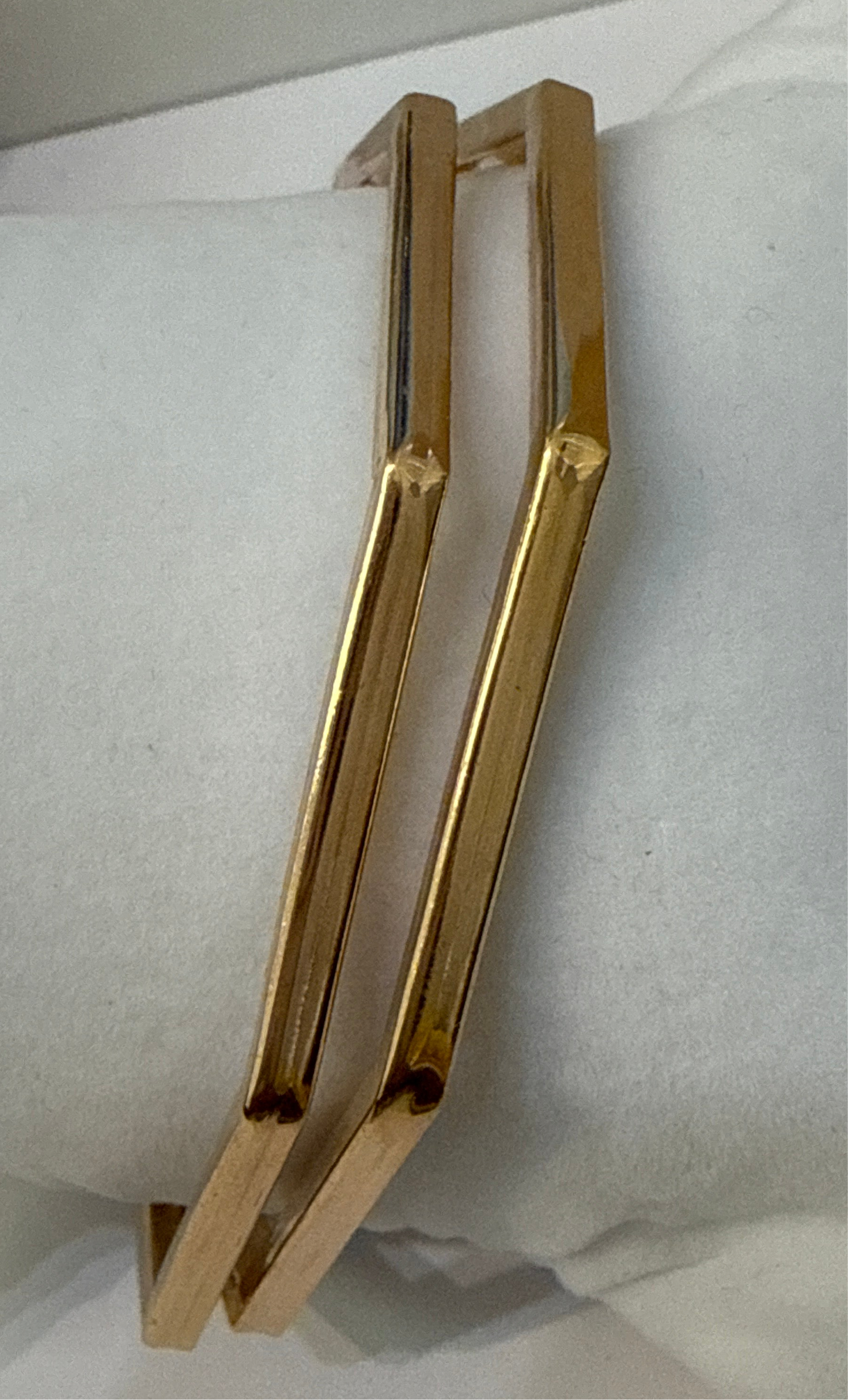 One-of-a-kind Custom Design Hexagon shaped Rose Gold Plated in 22K Gold Stackable Bangle. 2.10 inches - 15.1g SKU:BA014B