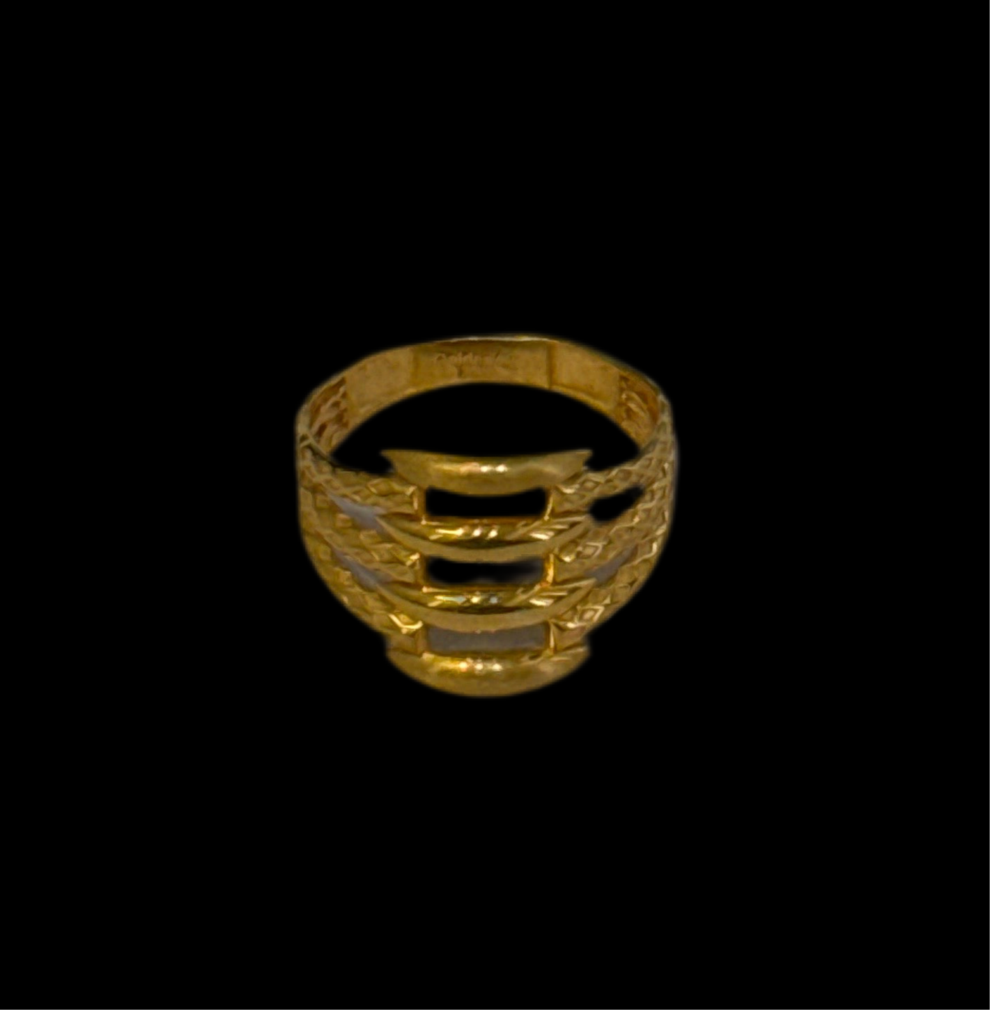 Elegant Unisex Textured Polished Timeless Design Knuckle Ring with Modern Twist 22K Gold Size 8.0, 3.7g SKU: R0183WMU