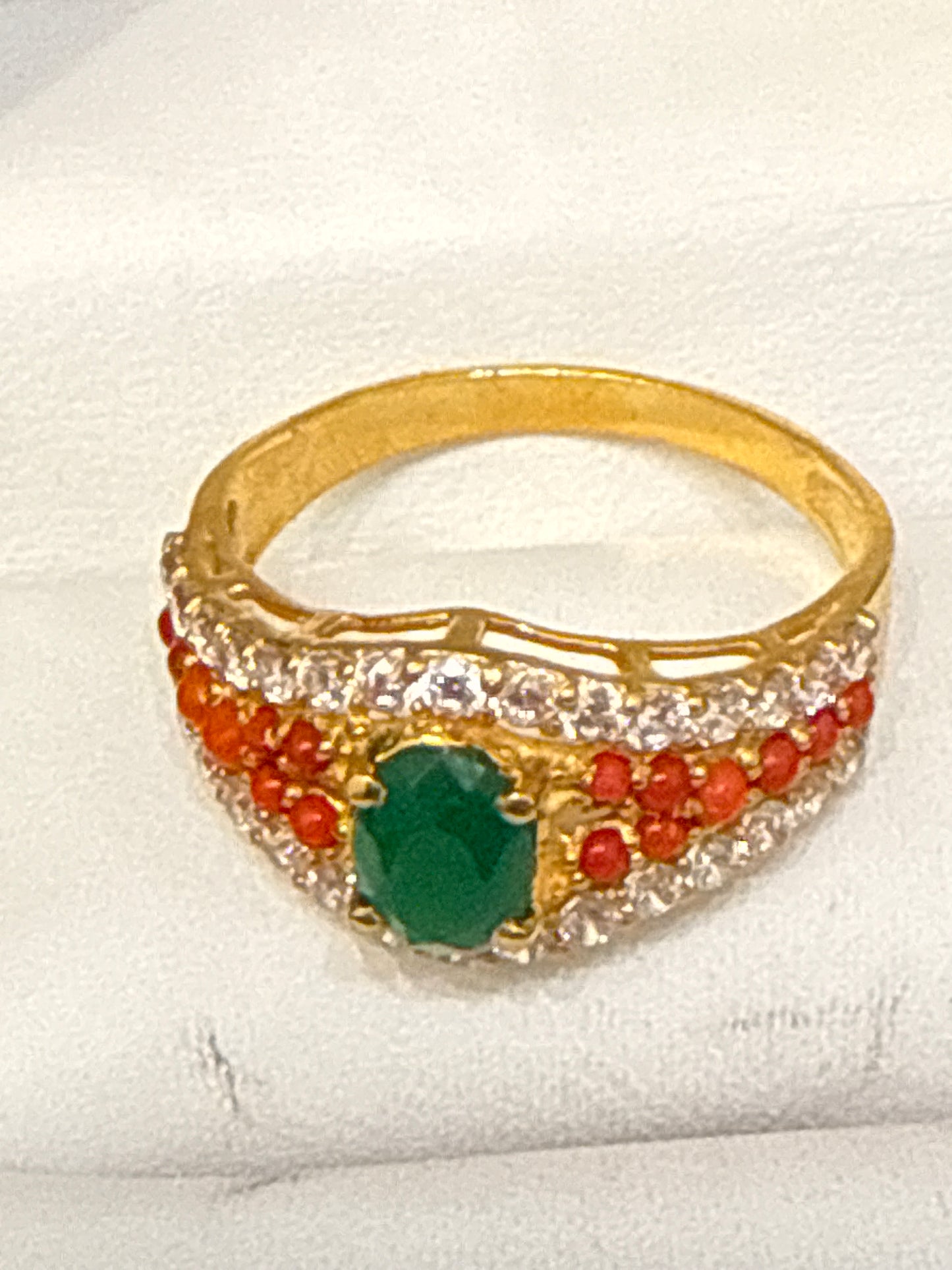 Gemstone Ring 22K Gold 9Size , Weight: 4.4g SKU:RW086