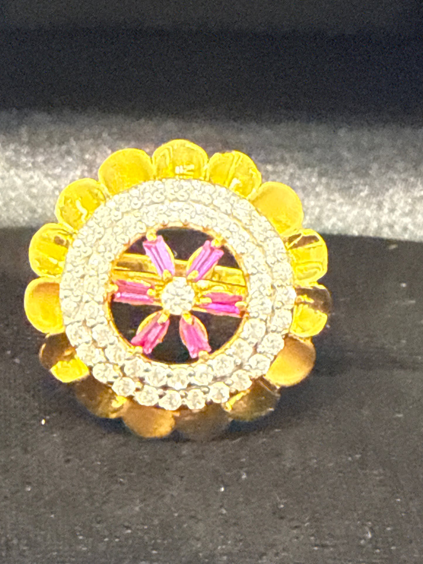 Gemstone Ring 22K Gold 7Size , Weight: 5.9g SKU:RW075