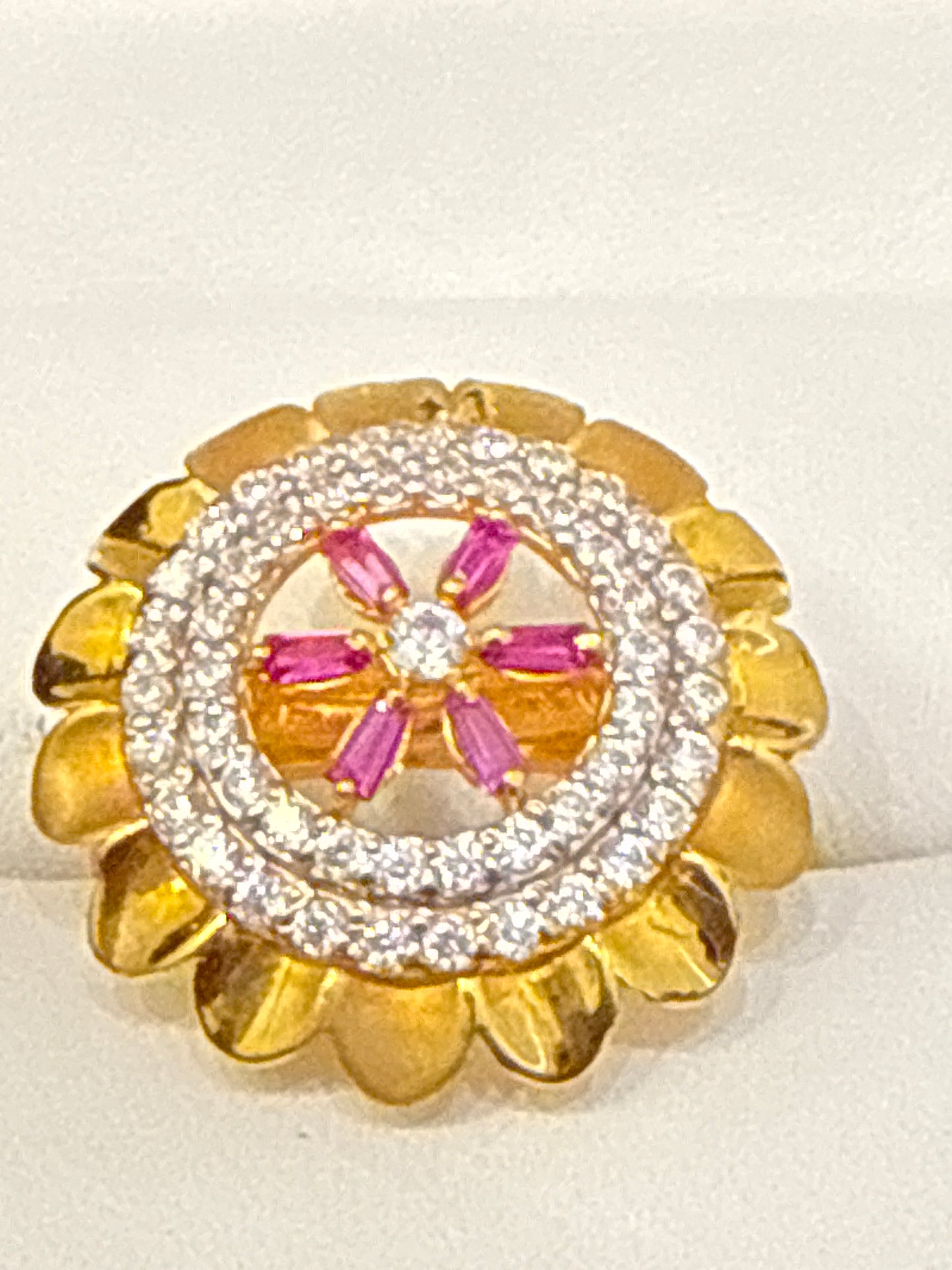 Gemstone Ring 22K Gold 7Size , Weight: 5.9g SKU:RW075