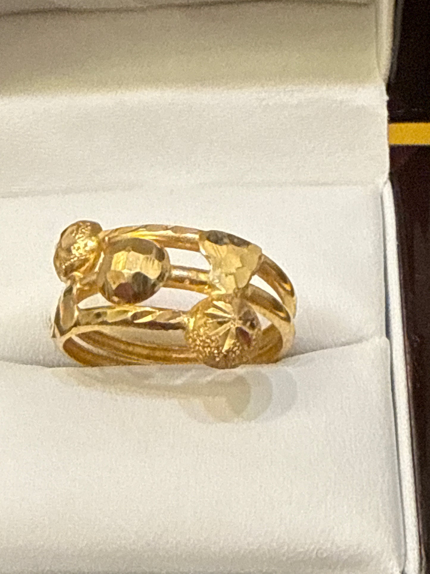 High Polished Reflective Multi-ring Design Elegant Light weight Index Finger Ring with a Modern Twist with 22K Gold Size 9, 3.0g SKU: R0146W