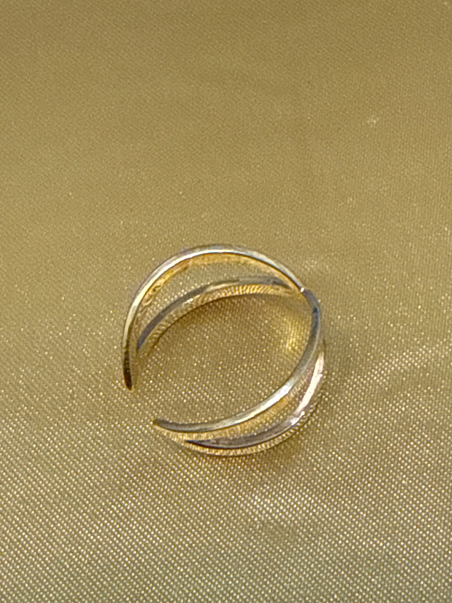 Modern Small Finger Cross Light Weight Everyday Wear 22K Gold Size adjustable 3-12, 3.2g SKU: R0248W
