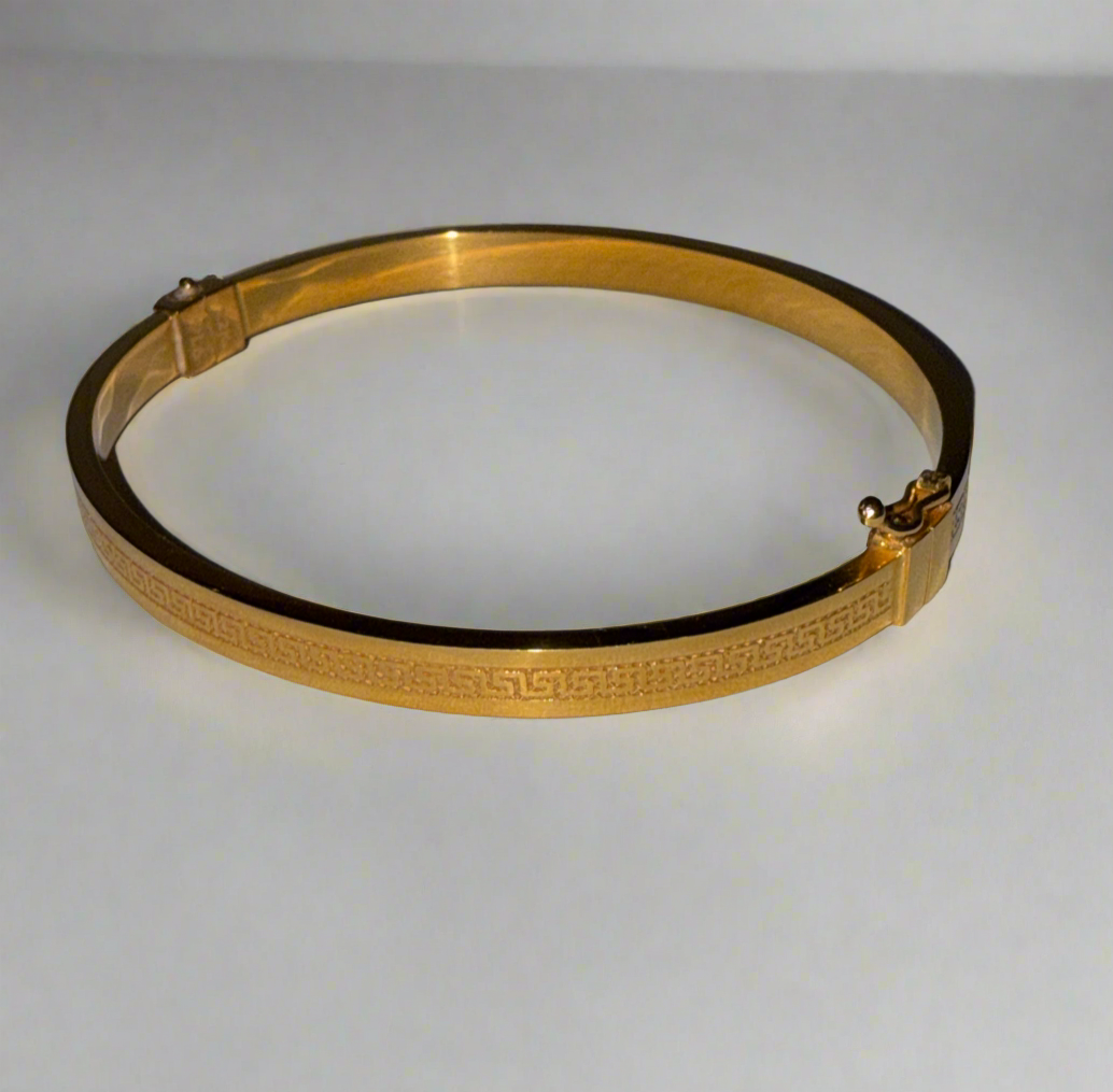 ORO Designer Inspired Greek Key BRACELET Truly a Timeless Piece in 22K Yellow Gold Easy on - 10.0g SKU:BR0044BB.