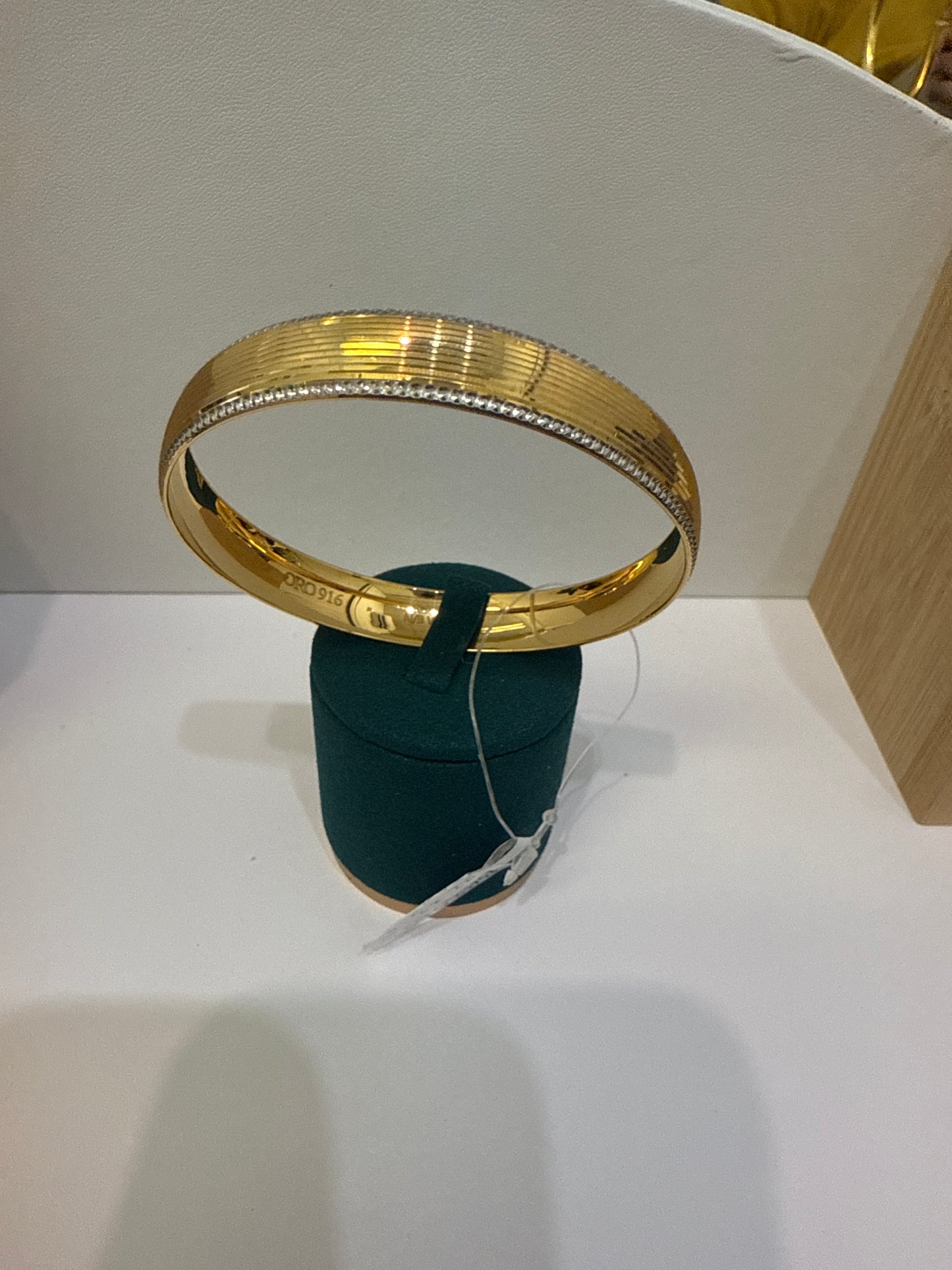 Oro - Italian Designer 22K in two Color Gold and Rhodium Plated Stackable Bangle. 23.28g, 2.6 inches - SKU: BR074