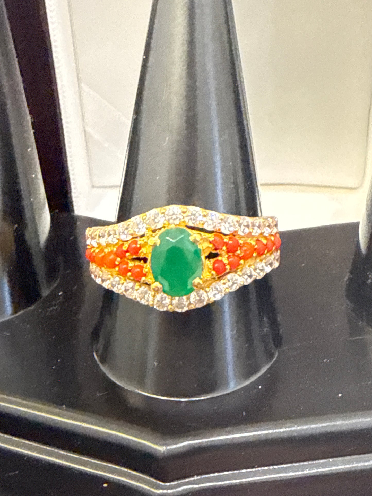 Gemstone Ring 22K Gold 9Size , Weight: 4.4g SKU:RW086