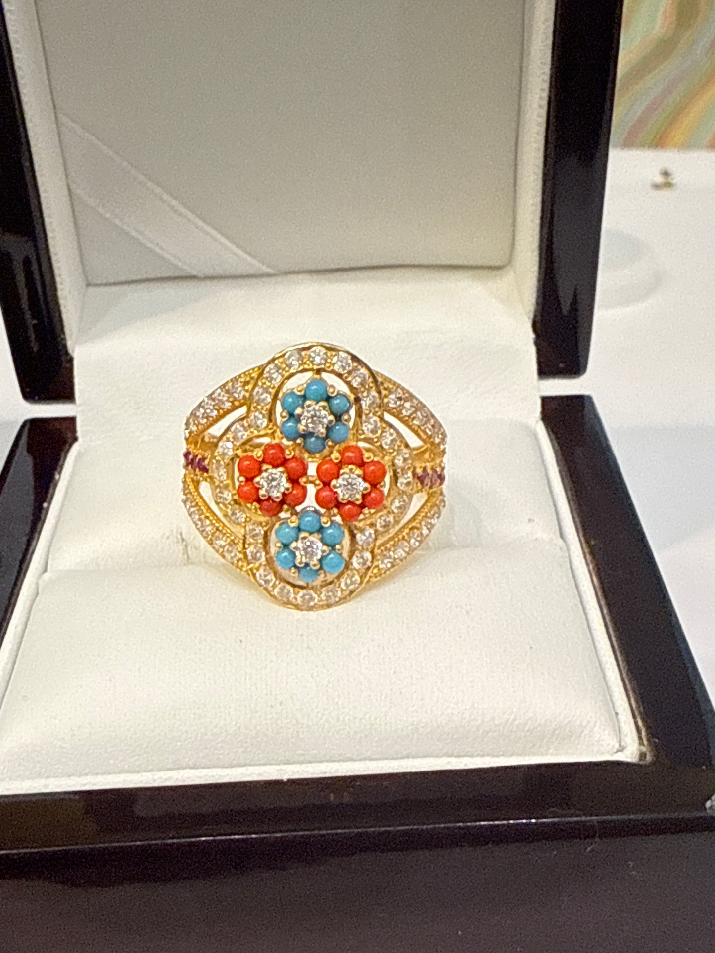 Gemstone Ring 22K Gold 6.5Size , Weight: 5.3g SKU:RW079