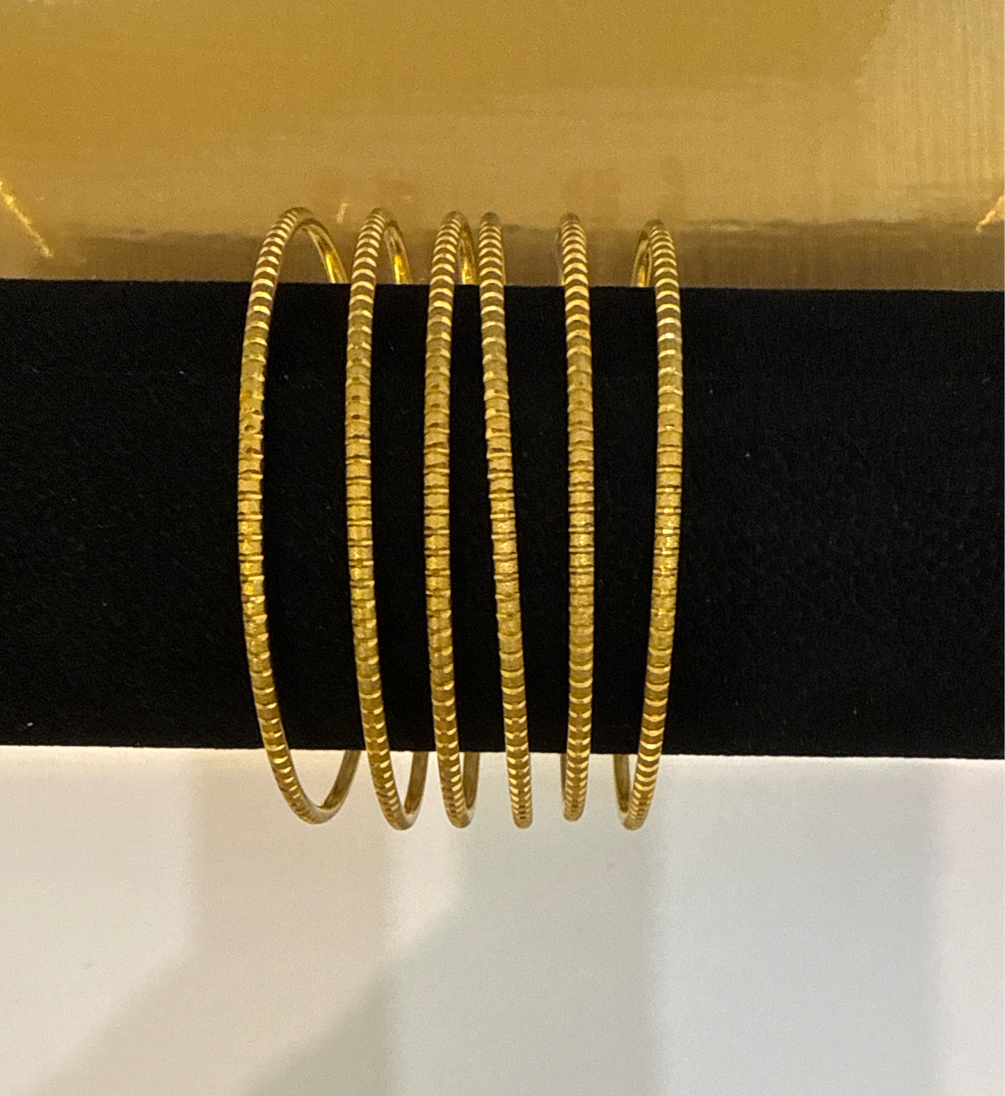 22K Gold Handmade Wedding 6 Bangles 87.8g Size 2.9 SKU: BA011S
