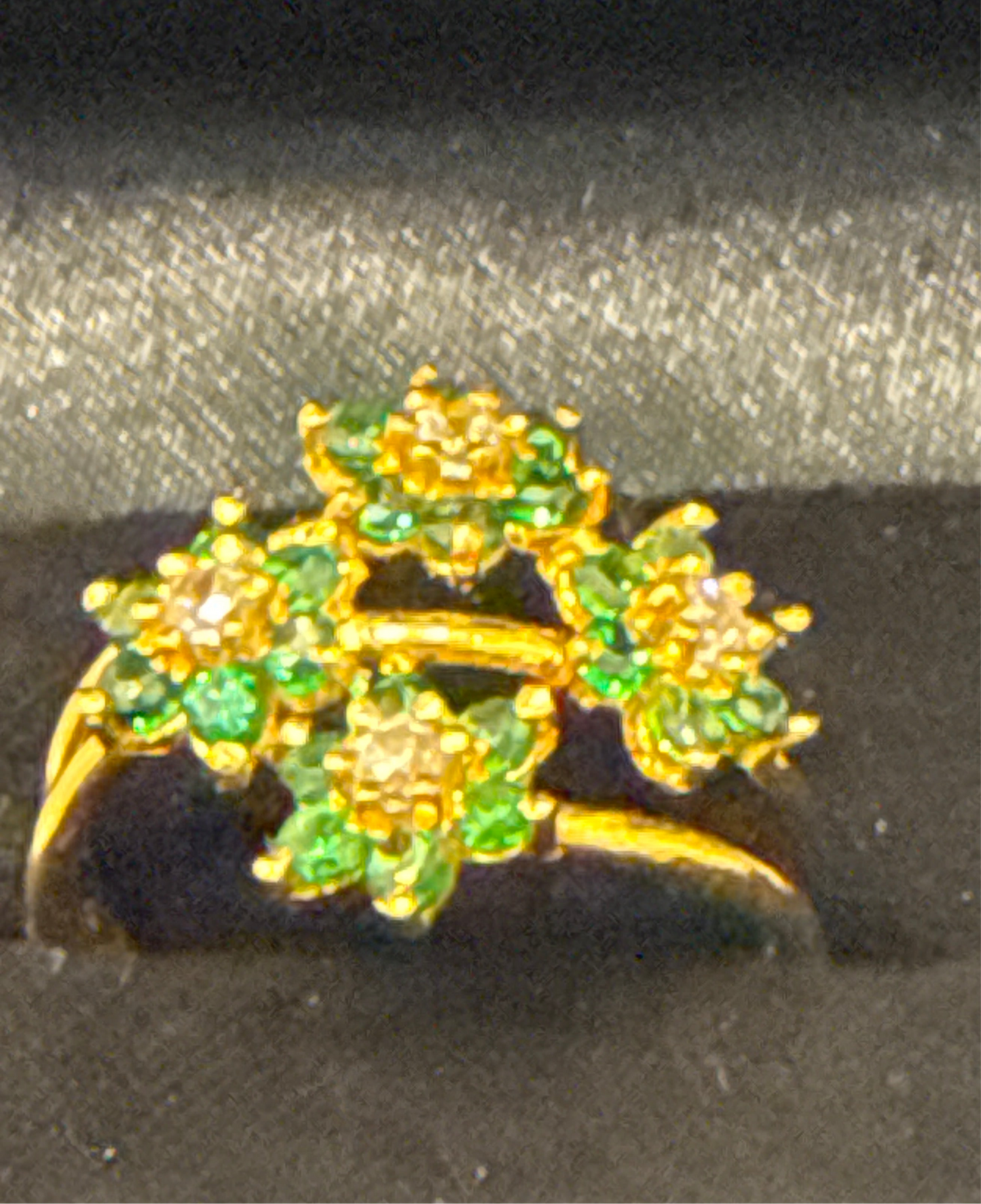 Multiband Gemstone Ring 22K Gold Size6, Weight: 3.7g SKU:RW063