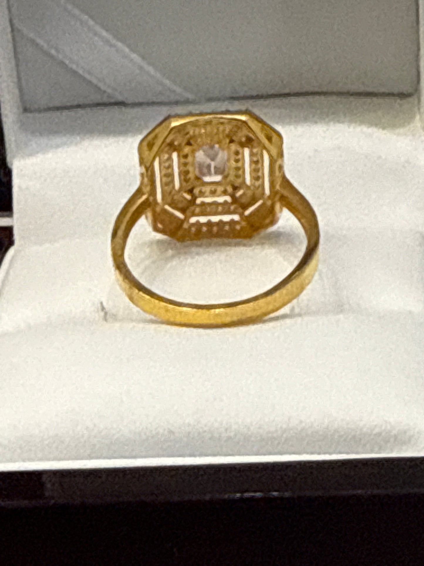 Modern Style Ring Solitaire 1.5 CT, White Spinel 0.5 CT, 22K Gold Size: 8, Weight: 4.1, SKU:R175