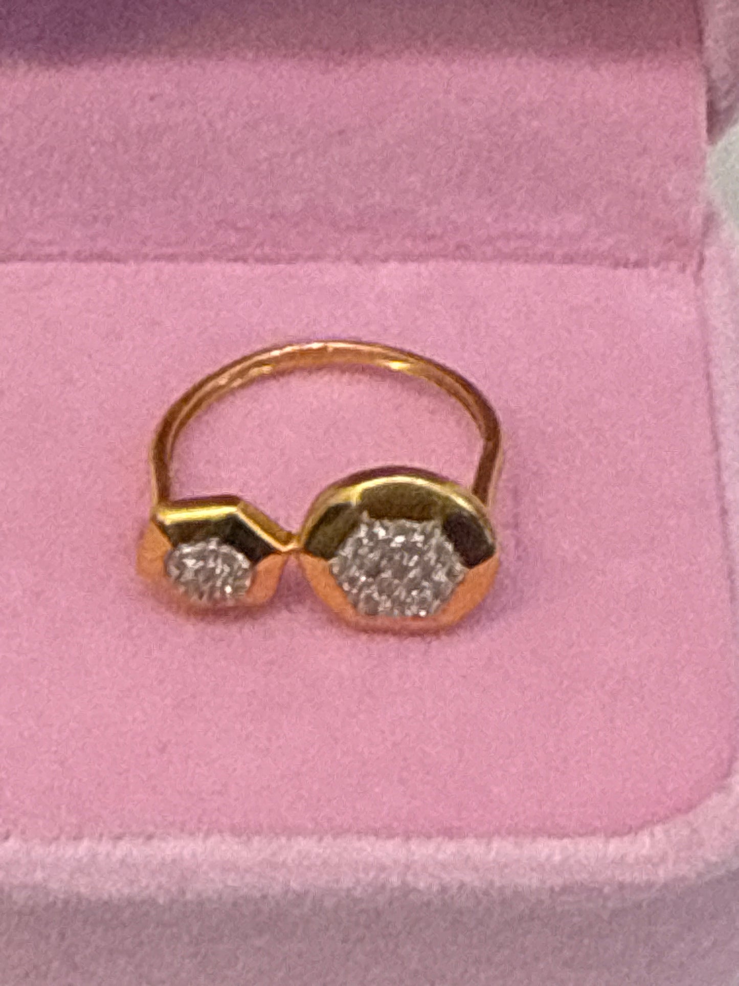 Italian Modern Style Ring White Sapphire Crystal 1.0 CT, 22K Gold Size: 7, Weight: 3.3, SKU:R170W