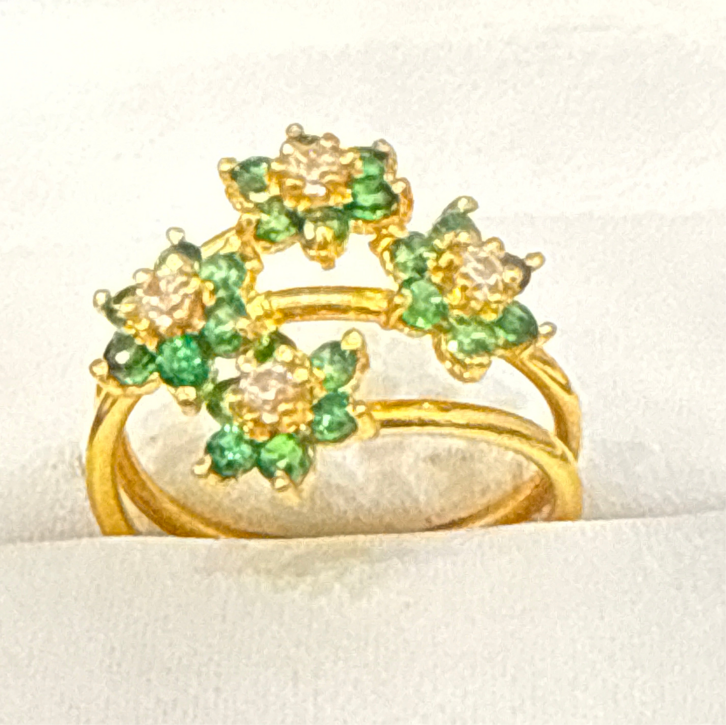 Multiband Gemstone Ring 22K Gold Size6, Weight: 3.7g SKU:RW063