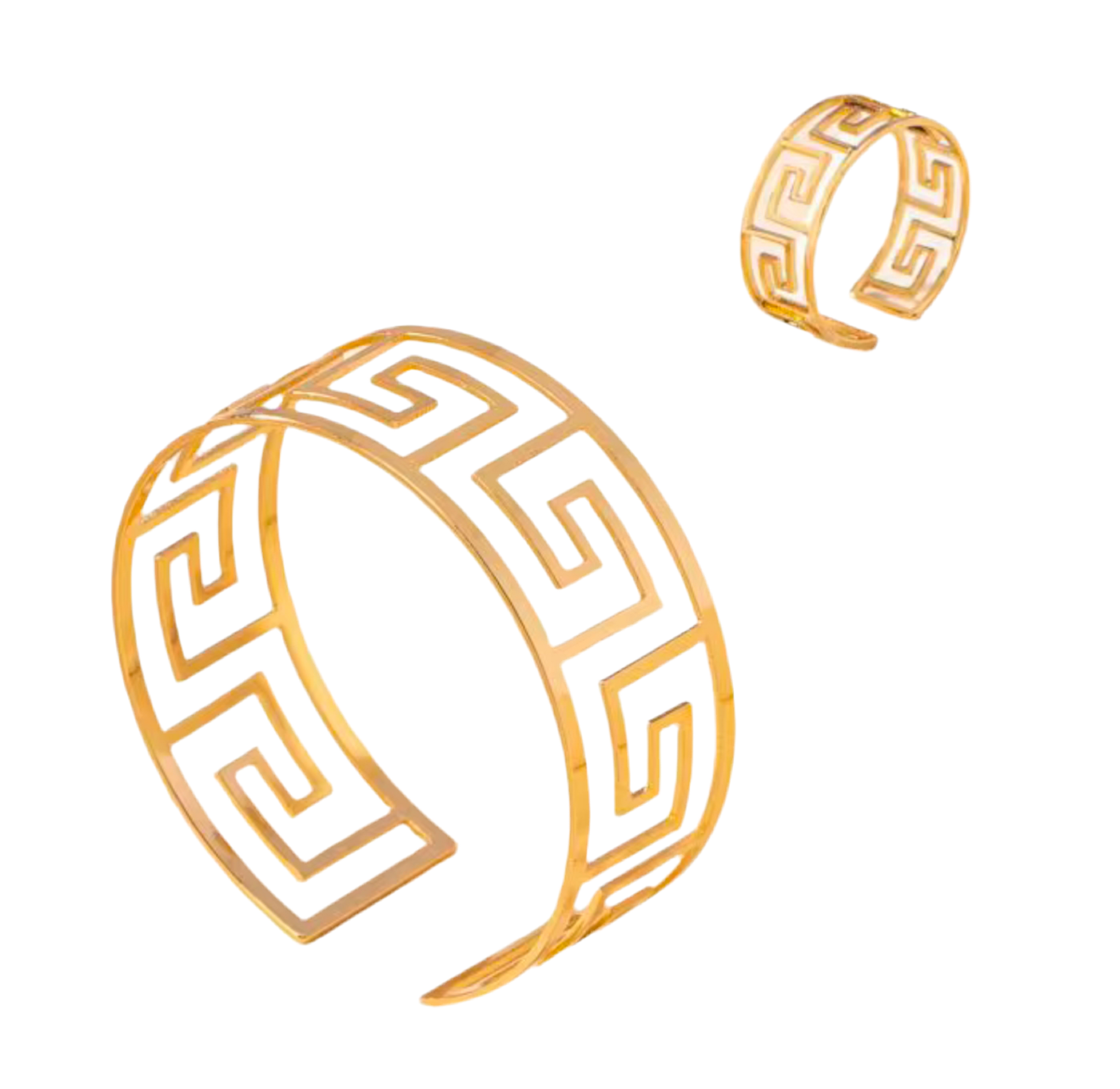 18K Gold Plated Fashion Bracelet & Ring Set (small /medium)