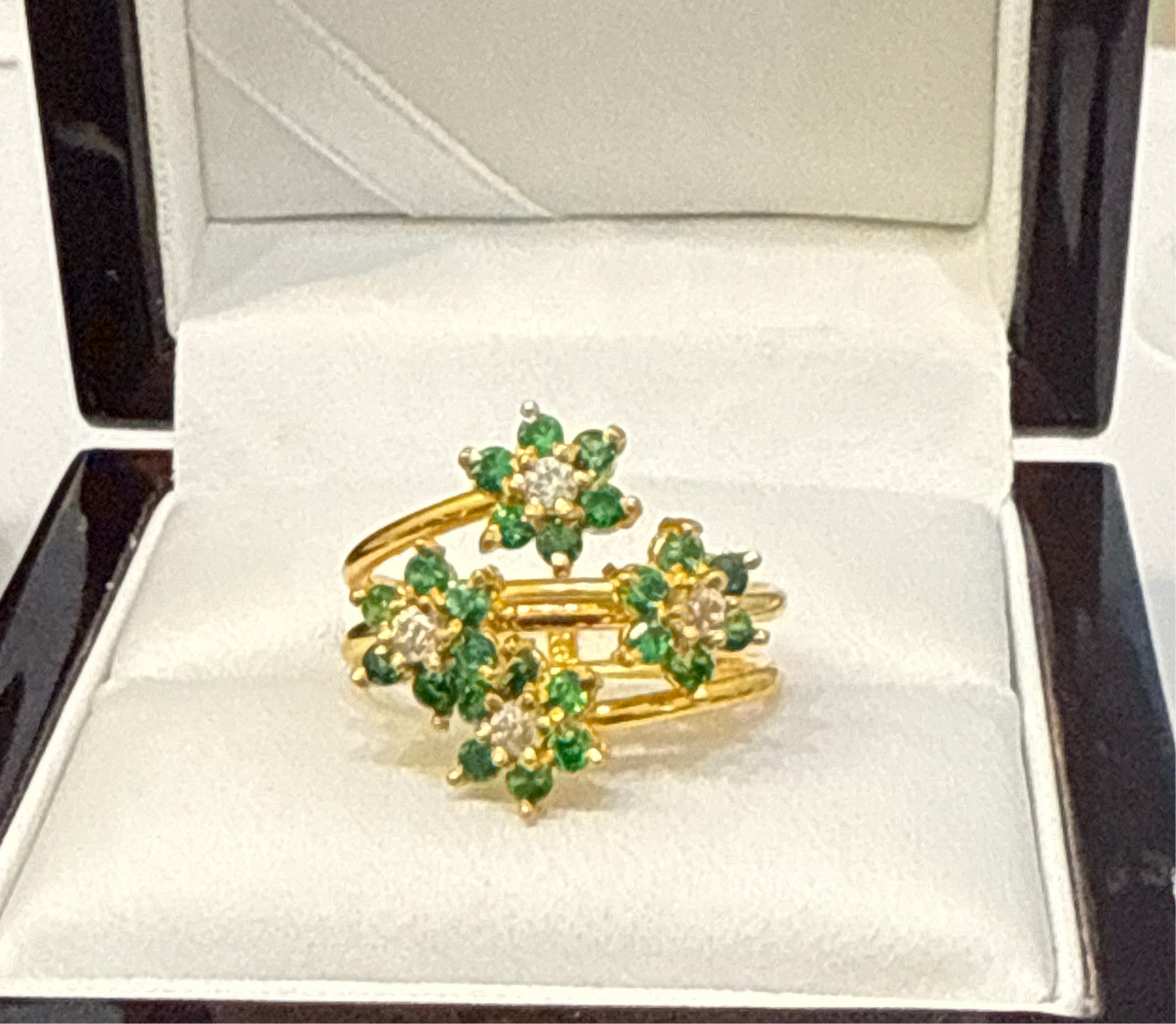 Multiband Gemstone Ring 22K Gold Size6, Weight: 3.7g SKU:RW063