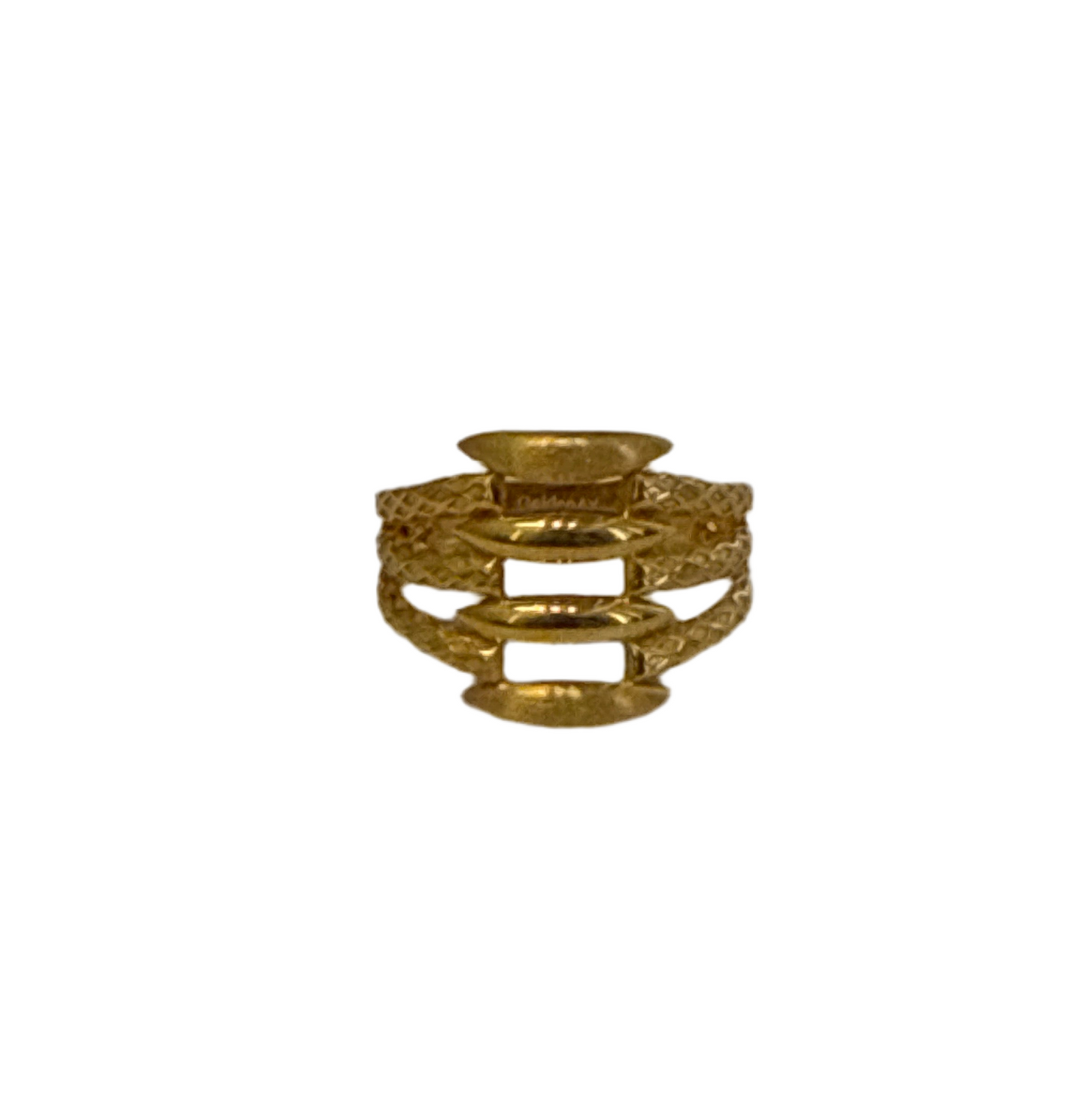 Elegant Unisex Textured Polished Timeless Design Knuckle Ring with Modern Twist 22K Gold Size 8.0, 3.7g SKU: R0183WMU
