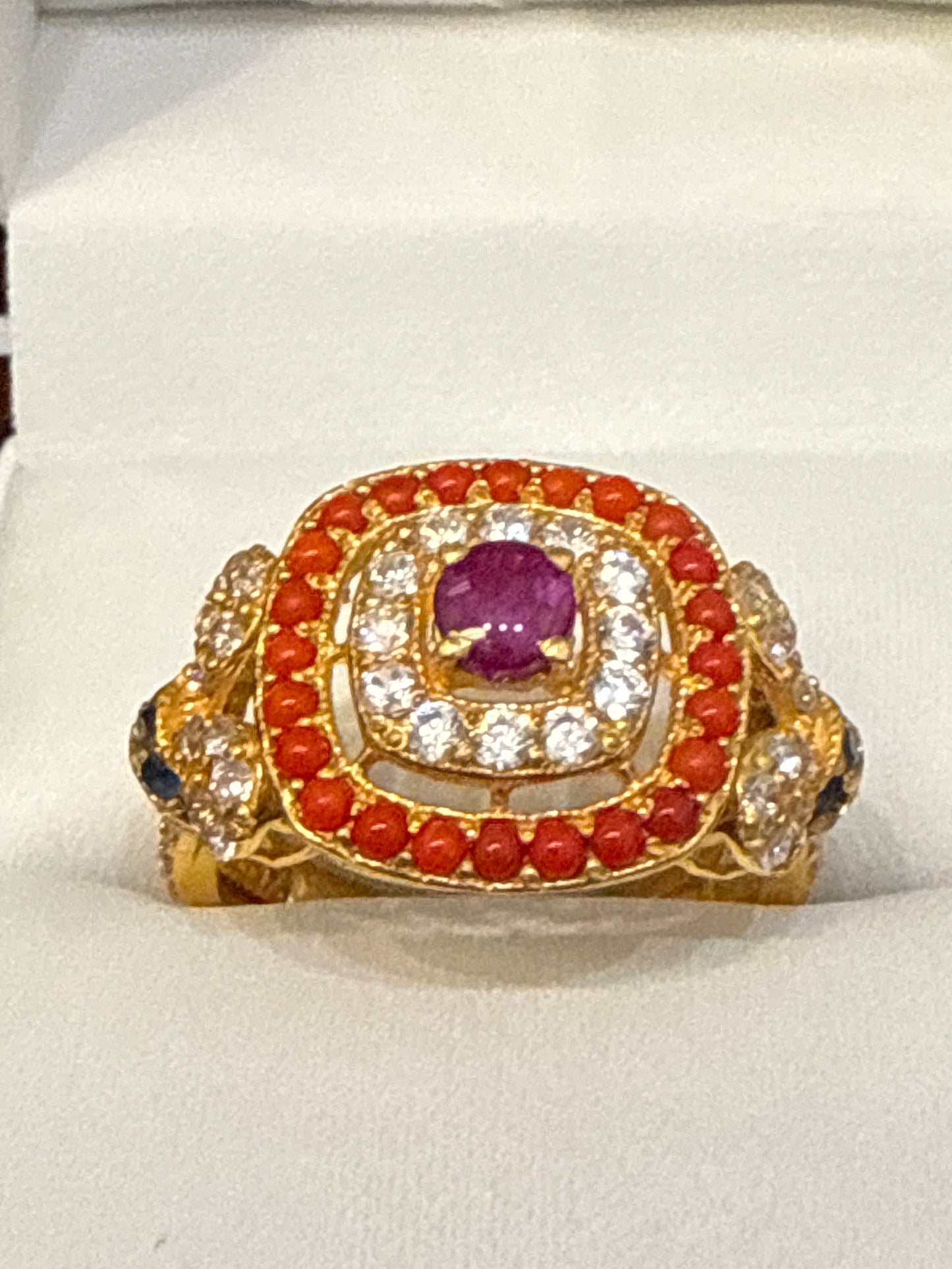 Gemstone Ring 22K Gold 7.5Size , Weight: 5.6g SKU:RW088