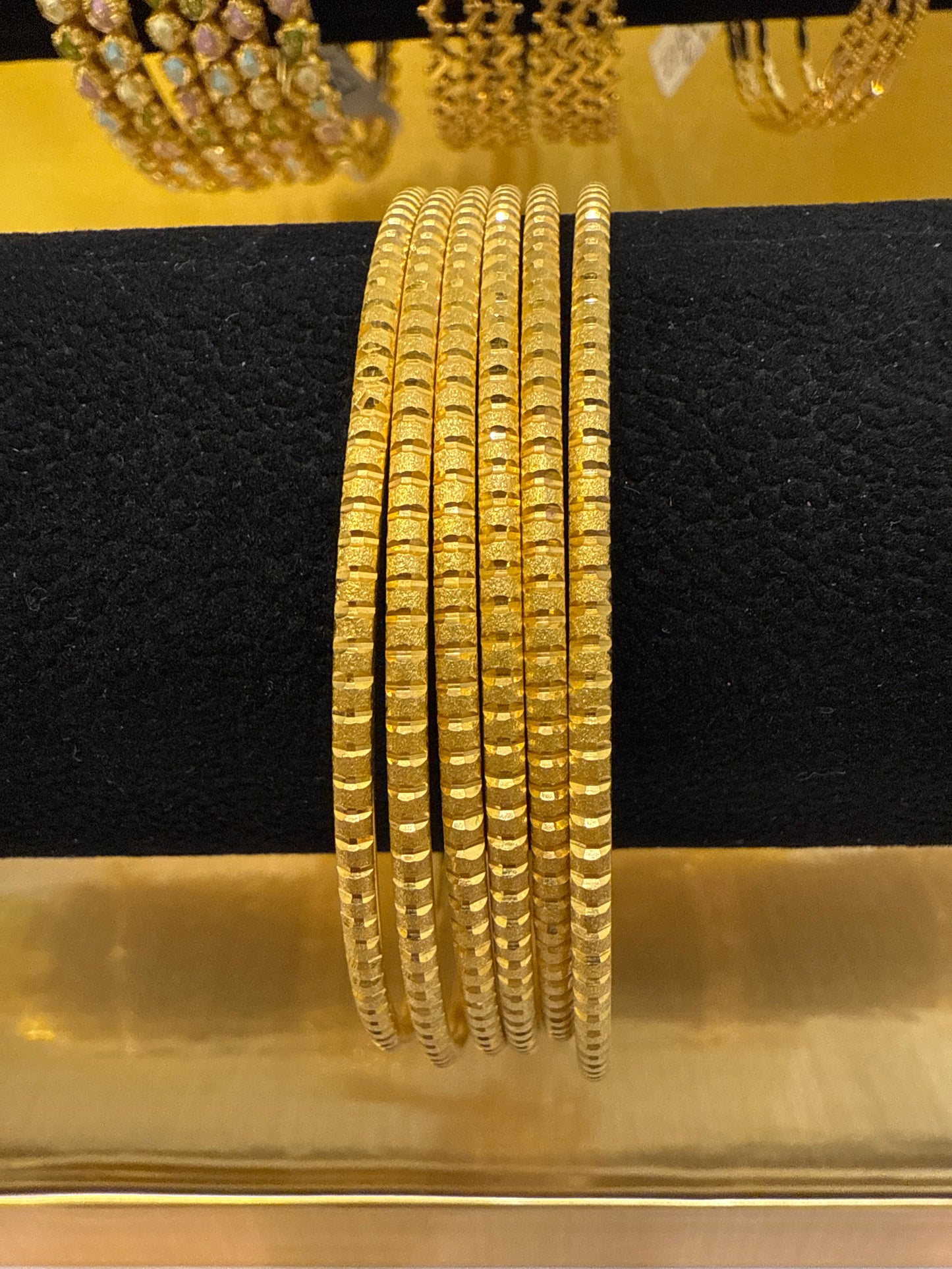 22K Gold Handmade Wedding 6 Bangles 87.8g Size 2.9 SKU: BA011S