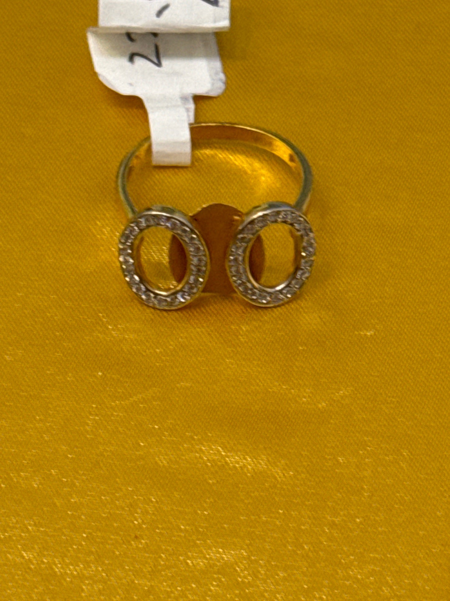 Elegant Designer Inspired Ring with a Modern Twist with 0.5 CT Sapphire in 22K Gold Size 7, 4.0g SKU: R0214W