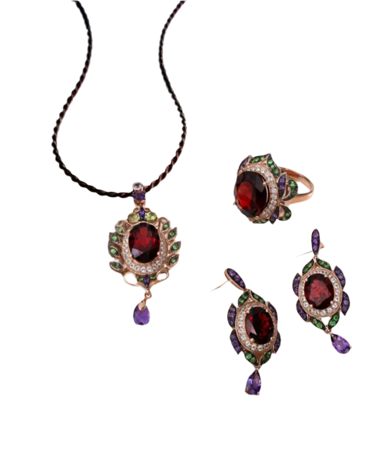 Le Vian Crazy Collection Garnet Multi Stone Pendant In 14k Rose Gold (Levian)