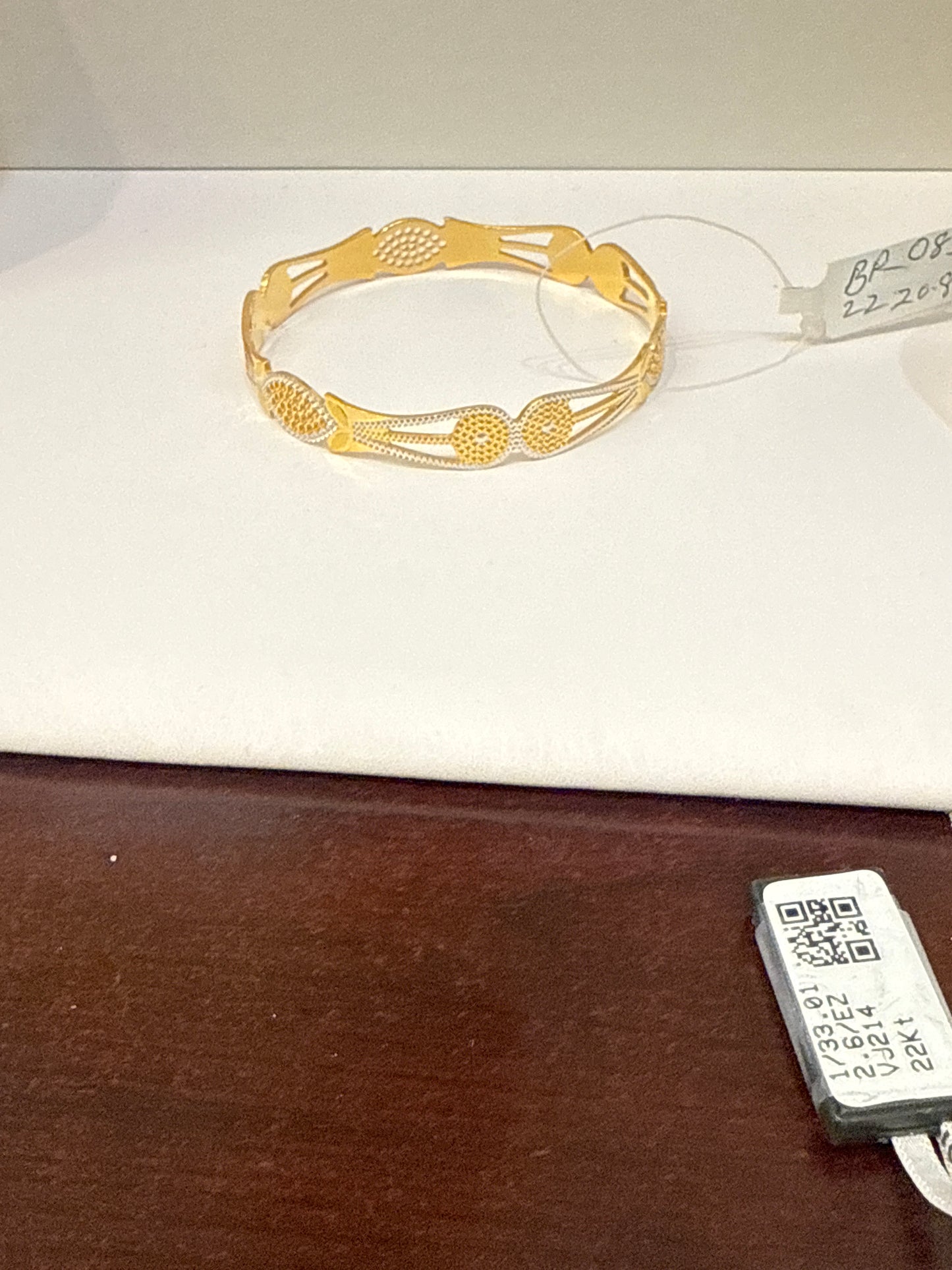 Oro - Italian Designer 22K in two Color Gold and Rhodium Plated Stackable Bangle. 20.35g, 2.6 inches - SKU: BR083