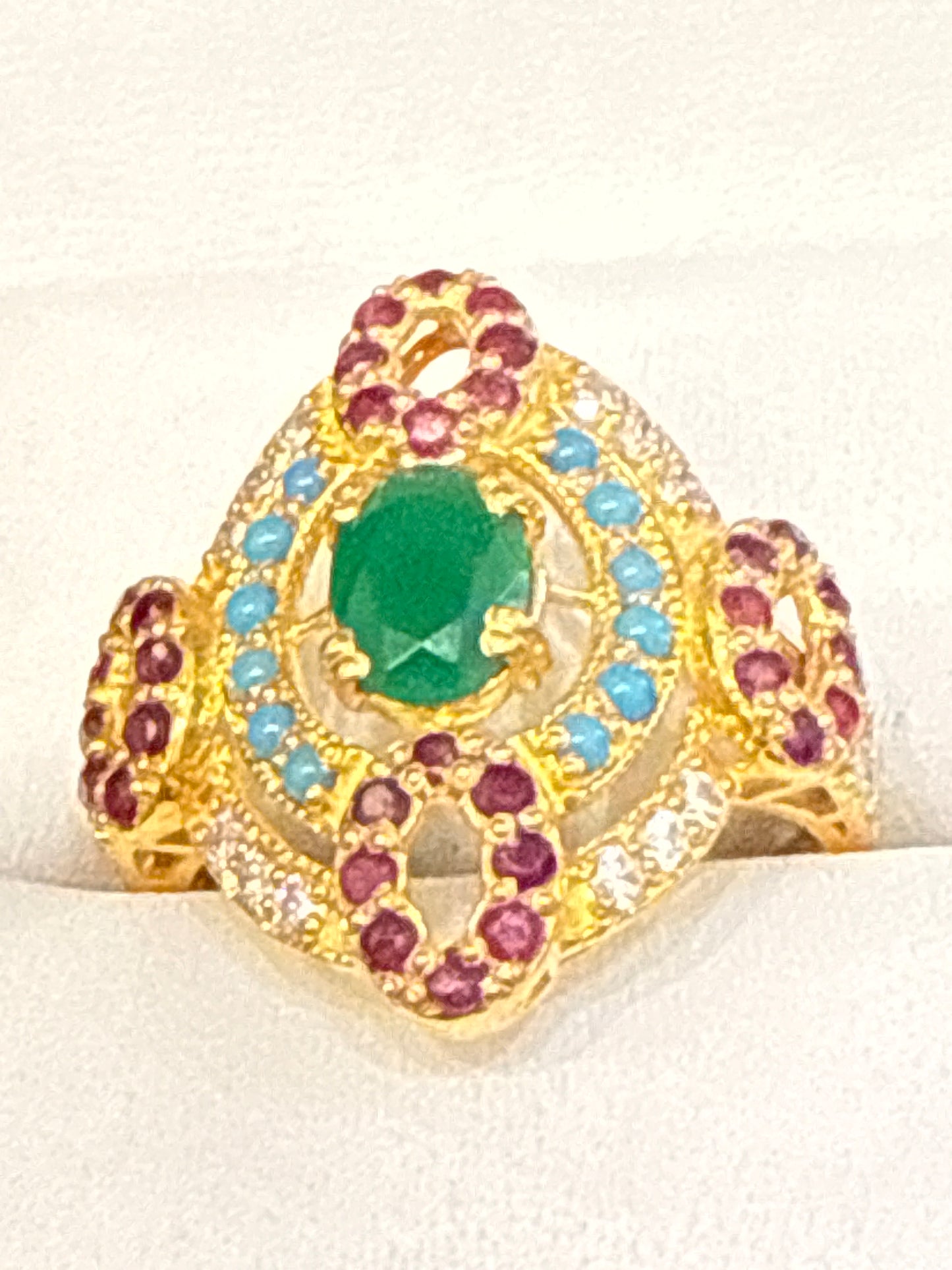 Gemstone Ring 22K Gold Size8, Weight: 4.9g SKU:RW098