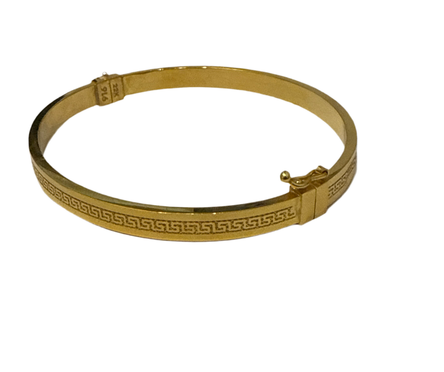 ORO Designer Inspired Greek Key BRACELET Truly a Timeless Piece in 22K Yellow Gold Easy on - 10.0g SKU:BR0044BB.