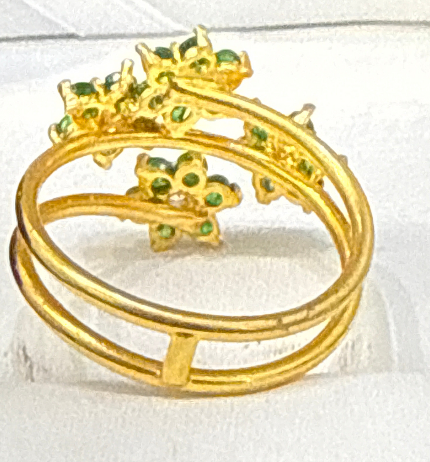 Multiband Gemstone Ring 22K Gold Size6, Weight: 3.7g SKU:RW063