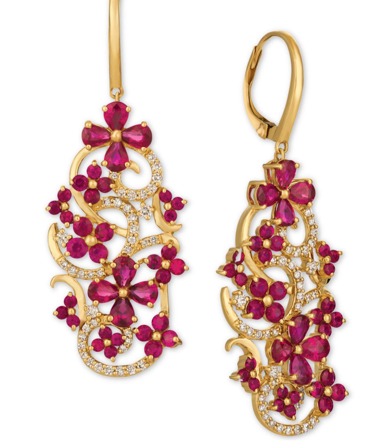 Romantic Passion Ruby™ Levian Earrings in 14k Gold