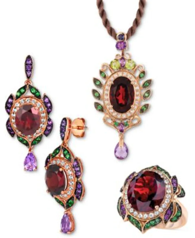 Le Vian Crazy Collection Garnet Multi Stone Earrings In 14k Rose Gold (Levian)