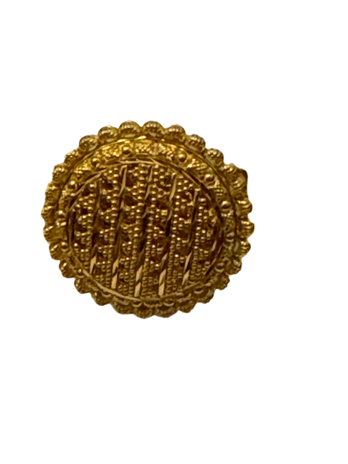 Must Have Contemporary Traditional, Open Gallery, Round Index or Second Finger ring for Wedding or Party 22K Gold Size adjustable 5-12, 6.6g  SKU: R0203W