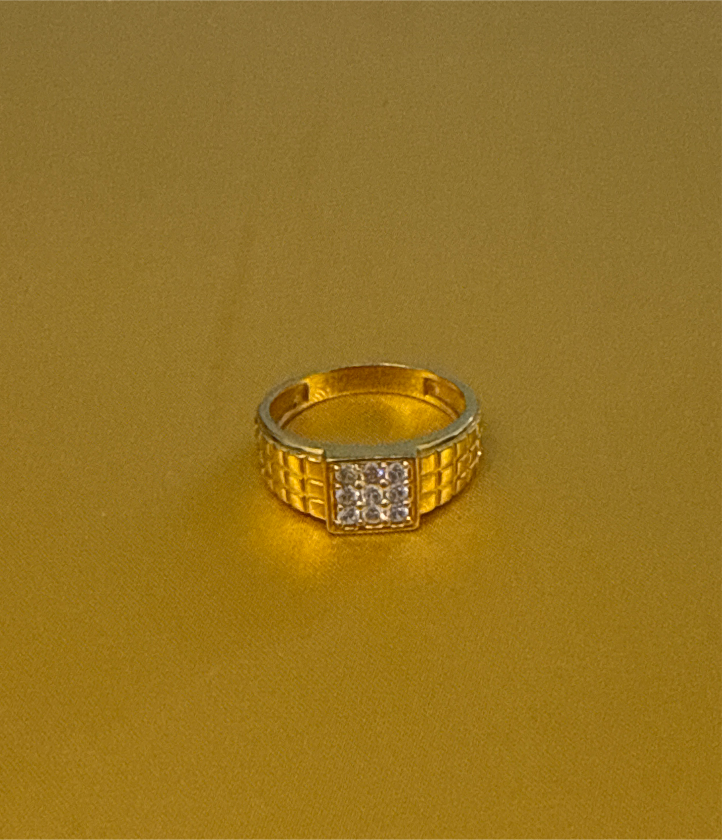 Men Wedding Anniversary Ring with White Sapphire 2 CT 22K Gold Size 10.5 Weight: 7.6g  SKU: R0229MW
