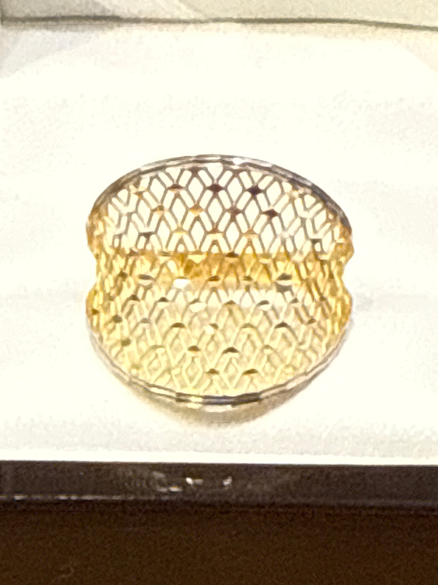 Must Have Contemporary Design a with Modern take with Light Weight Band Open Gallery Index or Second Finger ring for Wedding or Party Rhodium Plated 22K Gold Size 9.5, 2.8g  SKU: R0249W