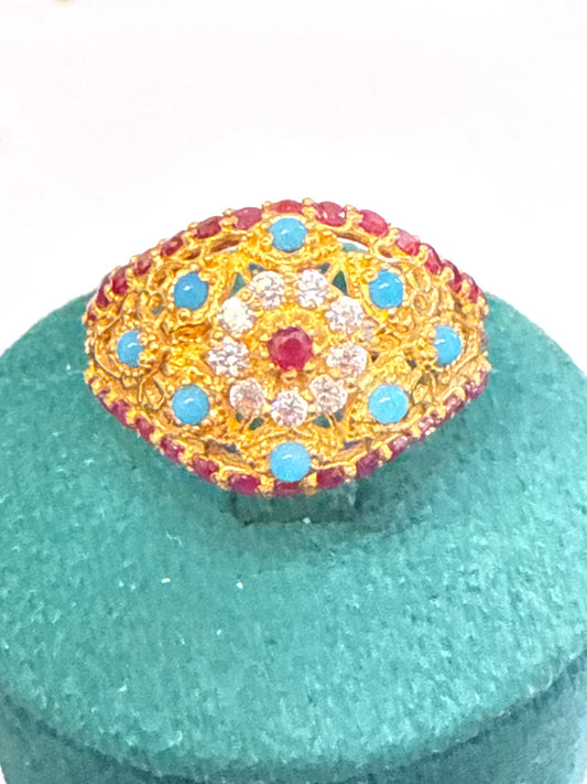 Gemstone Ring 22K Gold 8.5Size , Weight: 4.5g SKU:RW0105