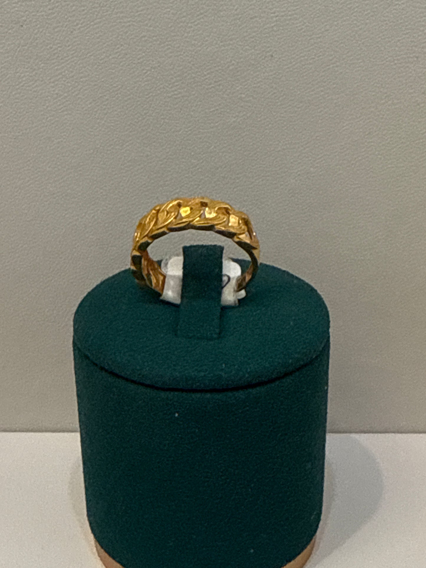 Unisex 3D Custom Chain Design Ring 22K Gold Size 6.5 Weight:3.6g  SKU: R0167U