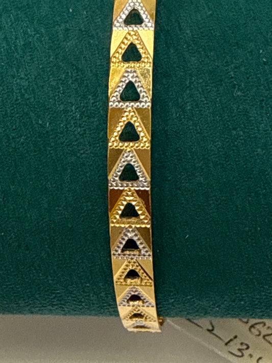 Oro - Italian Designer 22K in two Color  Gold and Rhodium Plated Stackable Bangle. 2.6 inches - 13.31 g SKU: BR062