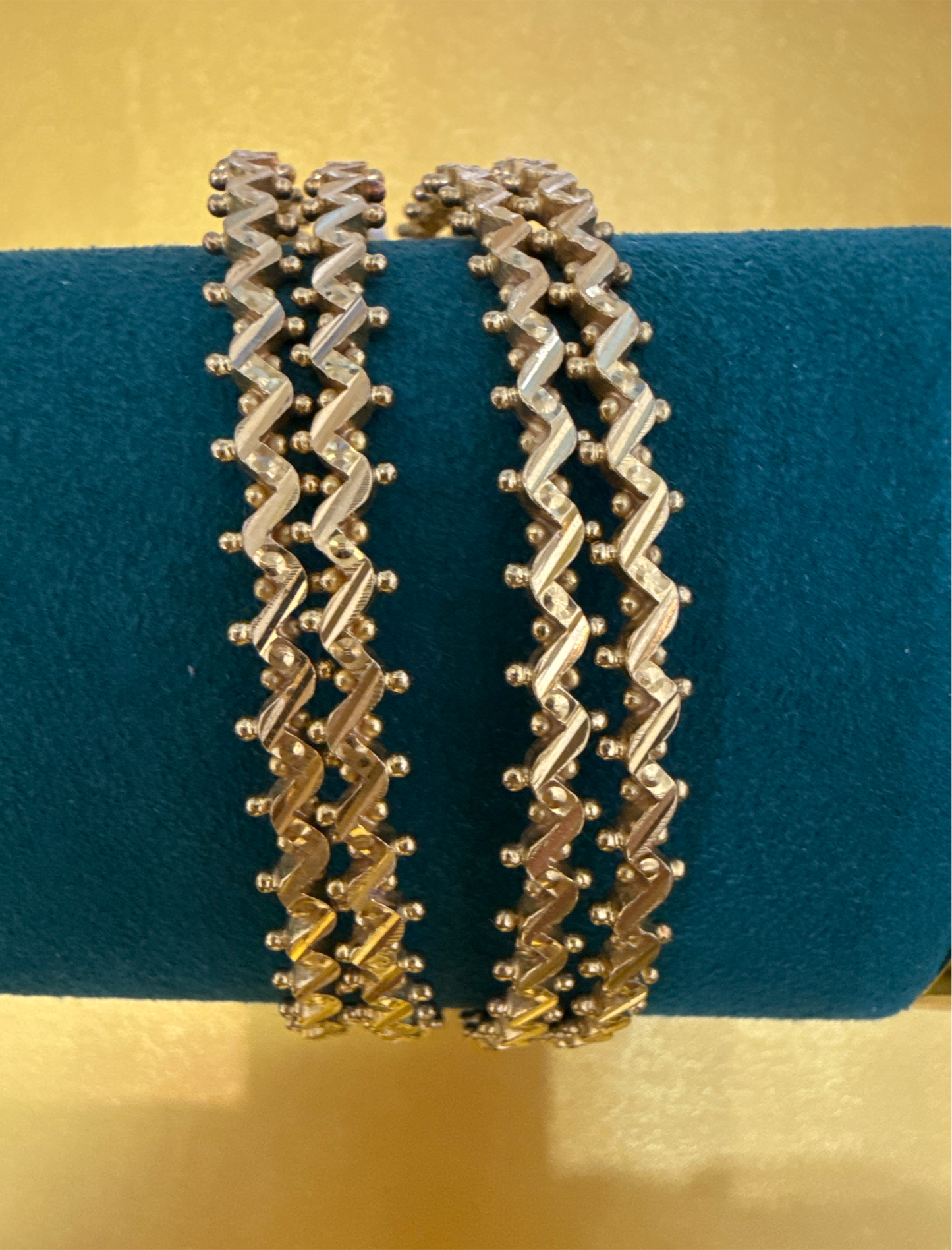 22K Gold Handmade Wedding 6 Bangles, 2.9 Inches, 90.0g SKU: BA023S