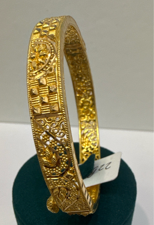Custom Design 22K Gold Bangle for the Baby - 12.2g SKU: BR040
