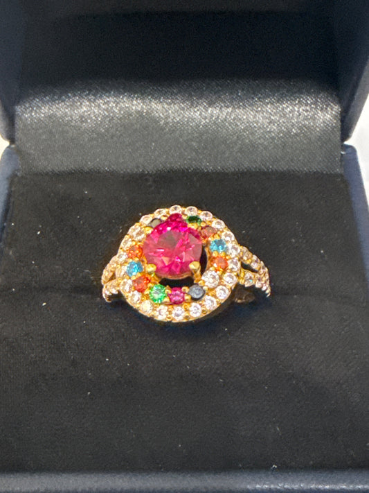 Gemstone Ring 22K Gold Size6.5, Weight: 5.3g SKU:RW097