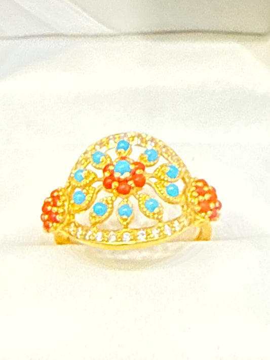 Gemstone Ring 22K Gold Size8, Weight: 4.3g SKU:RW074