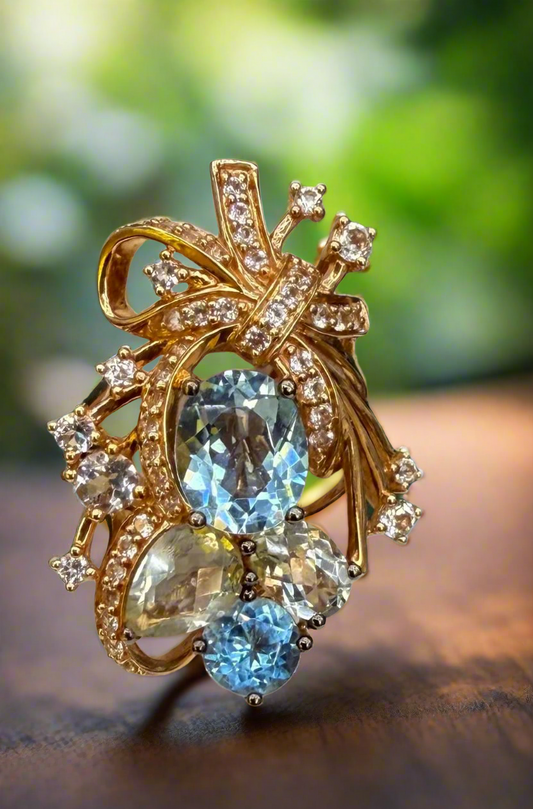 Le Vian Crazy Collection Topaz & Prasiolite earrings in 14k strawberry Rose Gold - made in USA