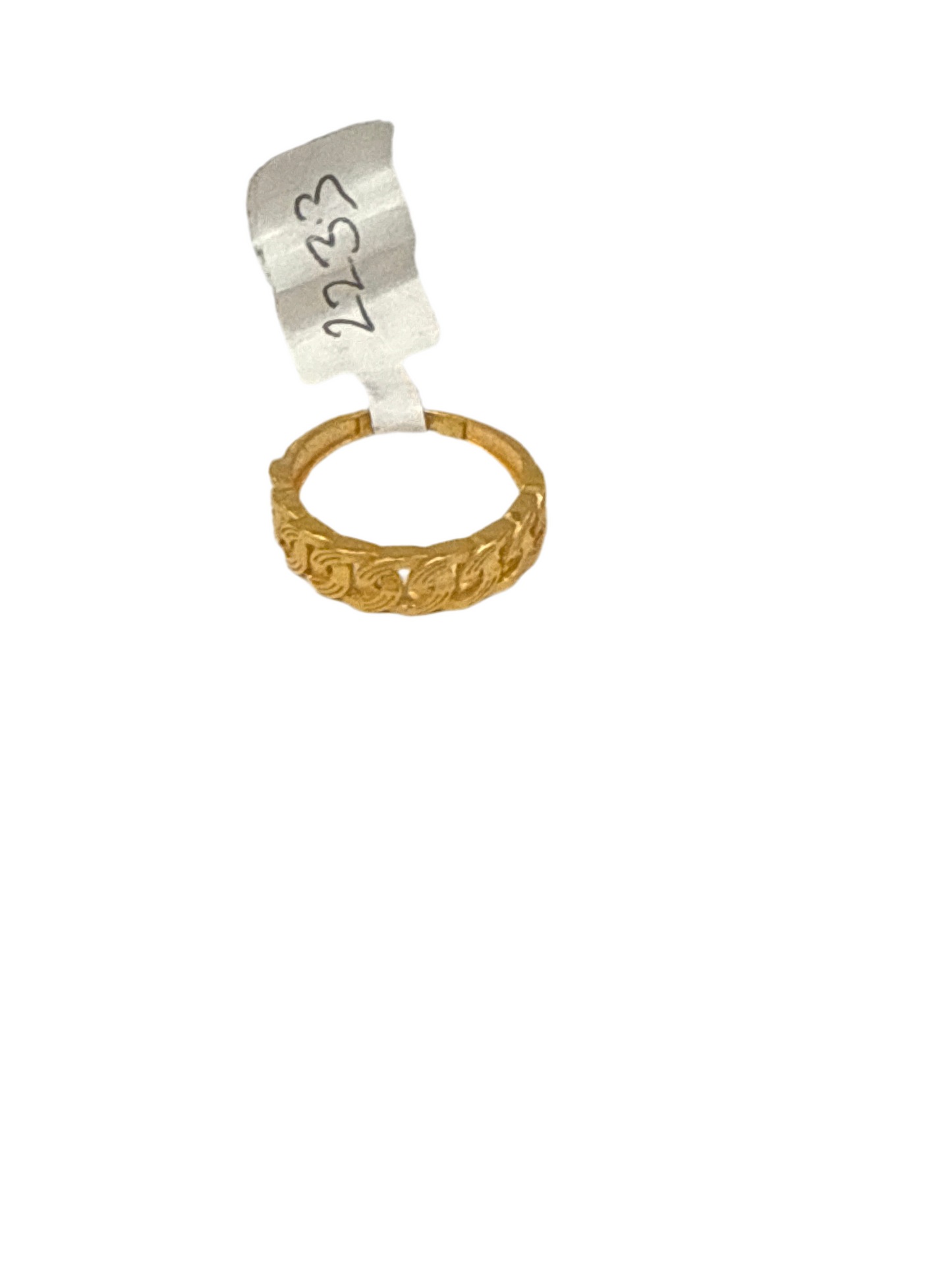 Unisex 3D Custom Chain Design Ring 22K Gold Size 6.5 Weight:3.6g  SKU: R0167U